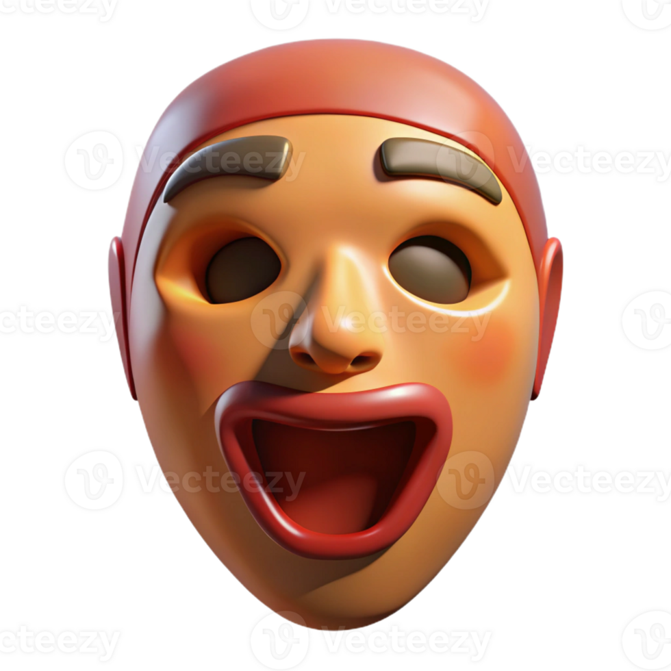 wonderful vintage A single, stylized mask with an expressive design 4K png