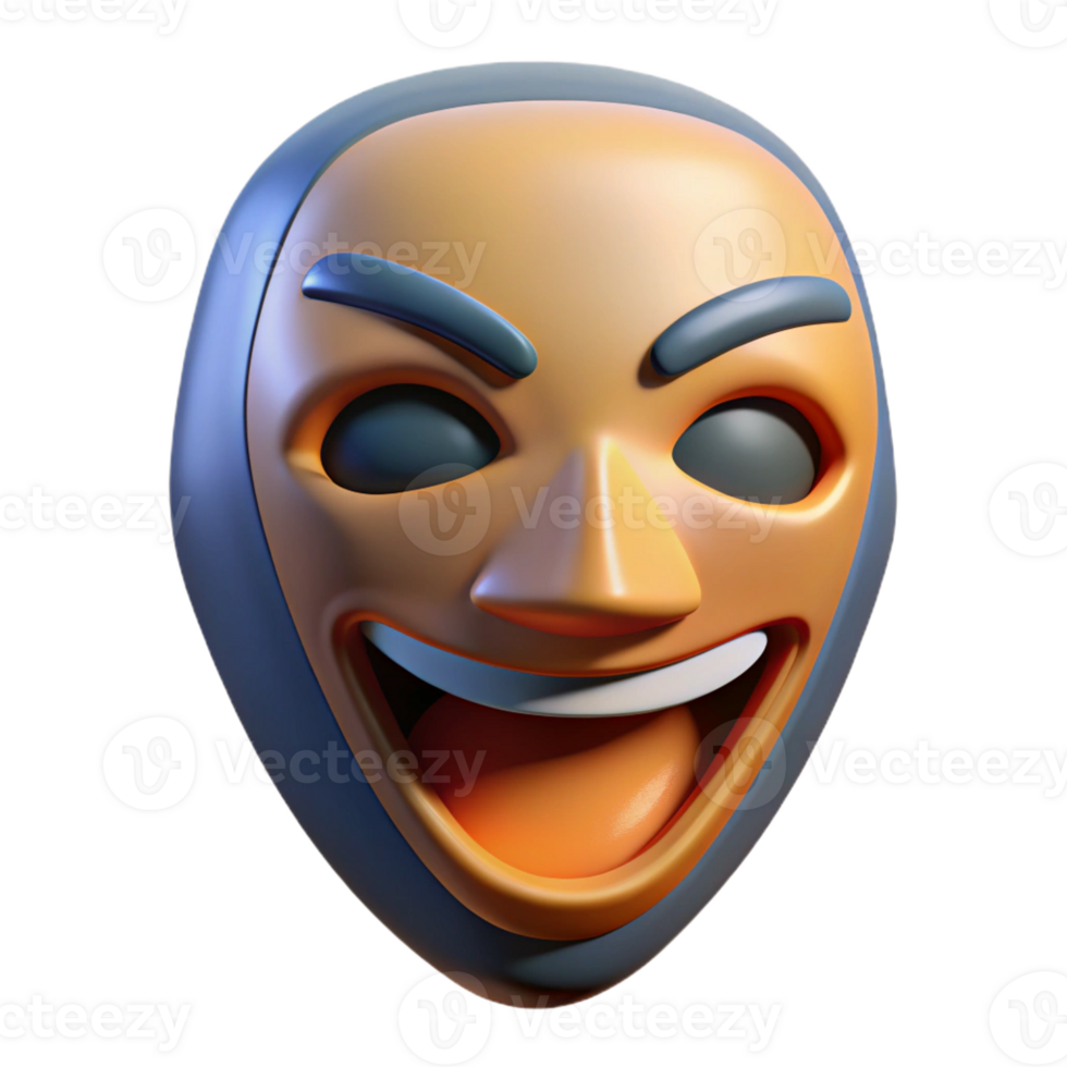 dramatic abstract A single, stylized mask with an expressive design detailed png