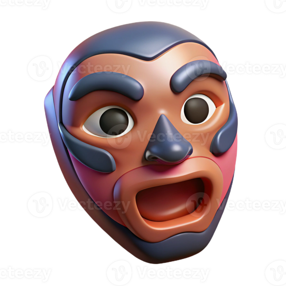 serene modern A single, stylized mask with an expressive design high resolution png