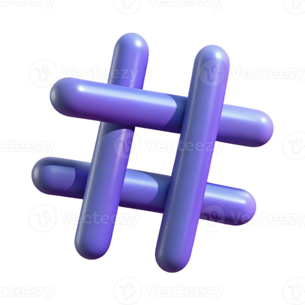 impressive creative A single, stylized hashtag symbol with interconnected lines high quality png