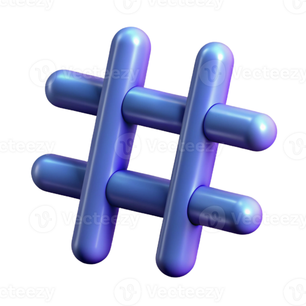 vibrant classic A single, stylized hashtag symbol with interconnected lines high quality png