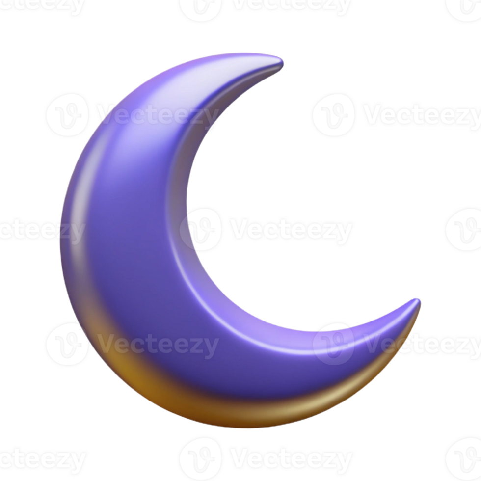beautiful artistic A single, stylized crescent moon with a curved shape professional png