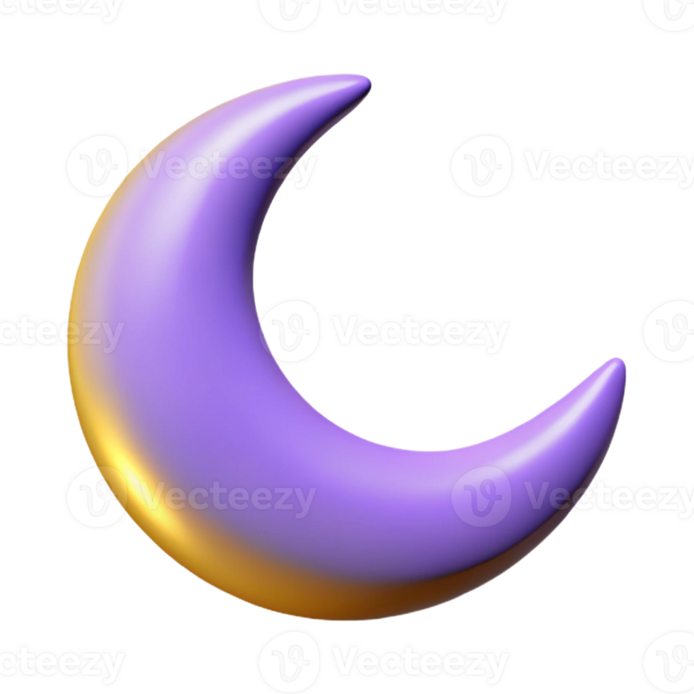 stunning abstract A single, stylized crescent moon with a curved shape high quality png
