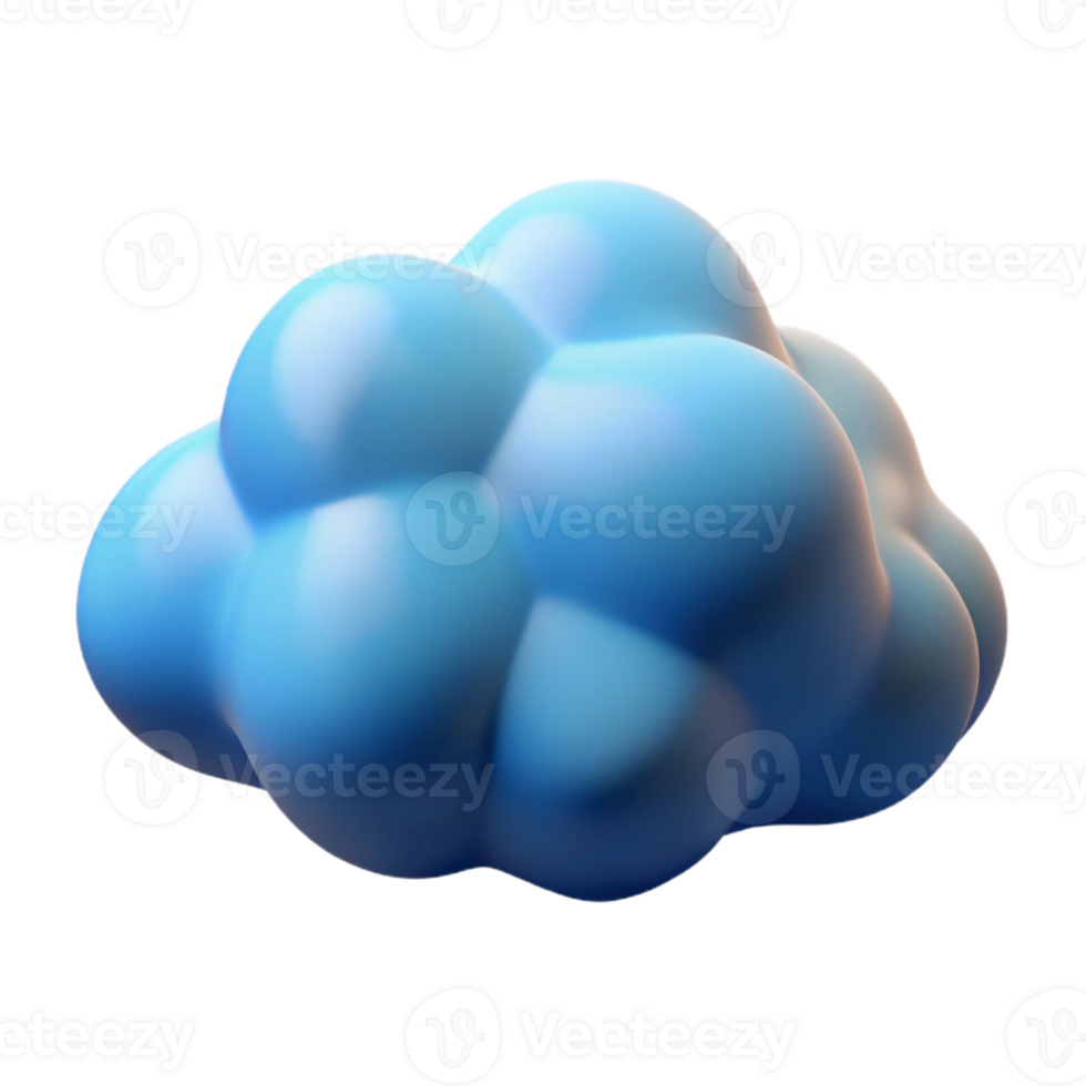 serene contemporary A single, stylized cloud with a fluffy, abstract shape 4K png