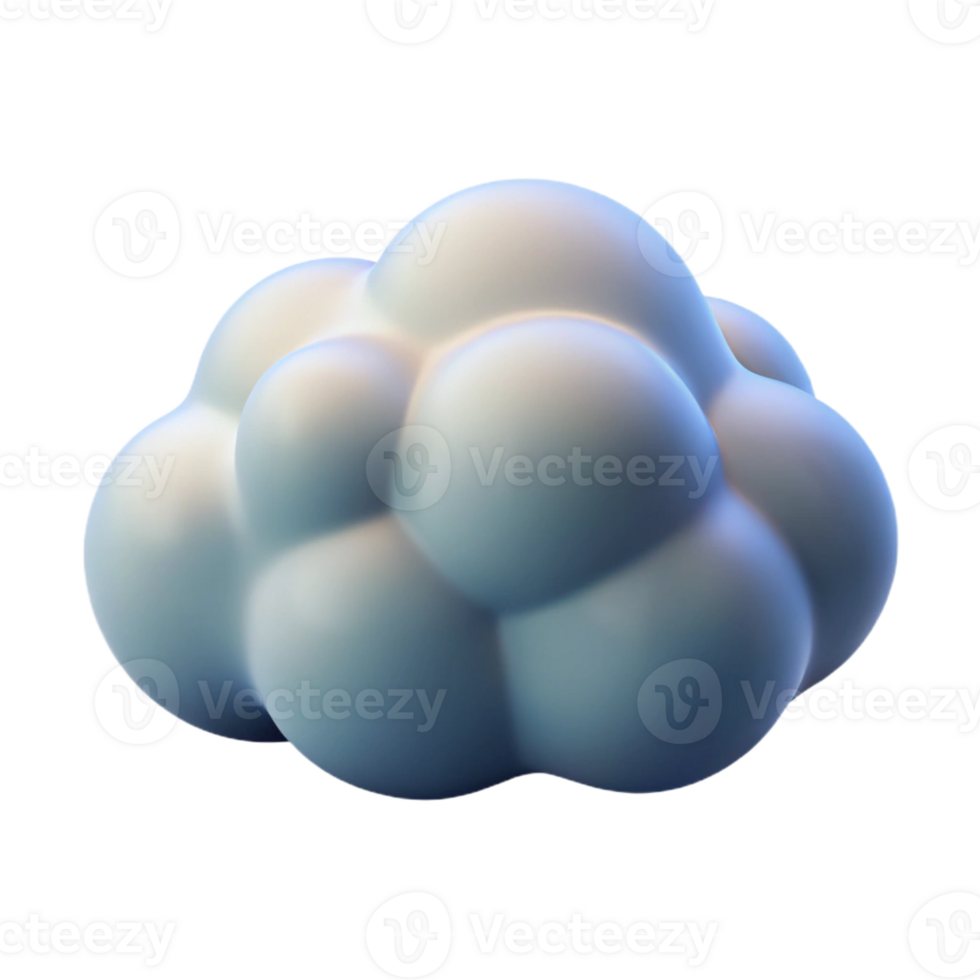 elegant contemporary A single, stylized cloud with a fluffy, abstract shape high quality png