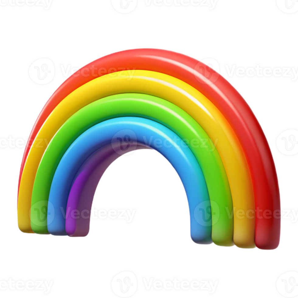 wonderful creative A single, stylized rainbow with a spectrum of colors high resolution png