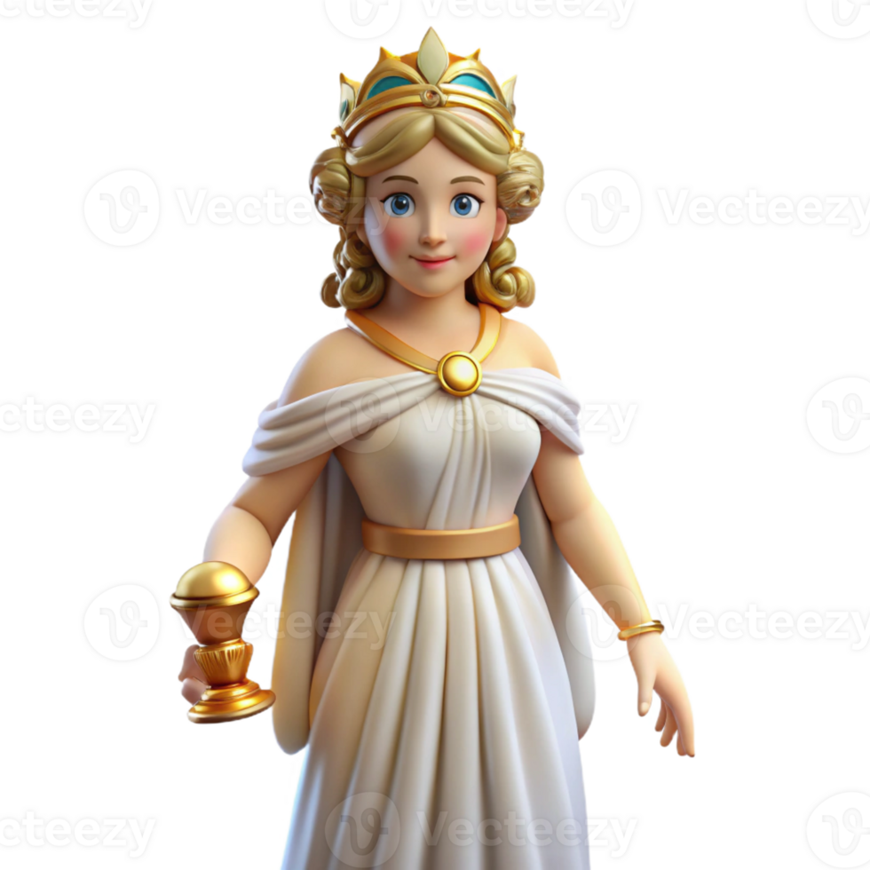 dramatic artistic Hera, Goddess of Marriage, regal pose, high quality png
