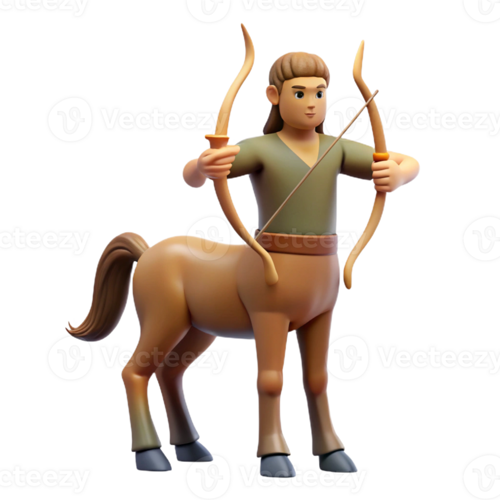 impressive abstract Centaur, half-man, half-horse, archer's pose, exclusive png