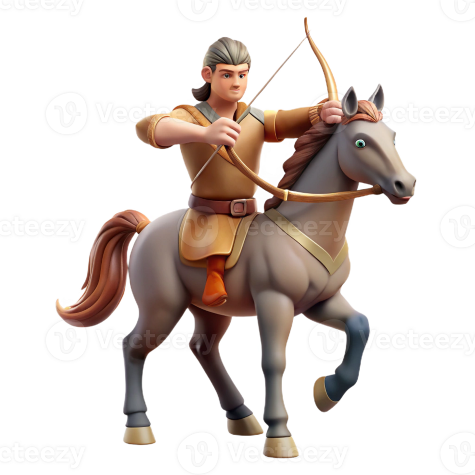 magnificent creative Centaur, half-man, half-horse, archer's pose, high quality png