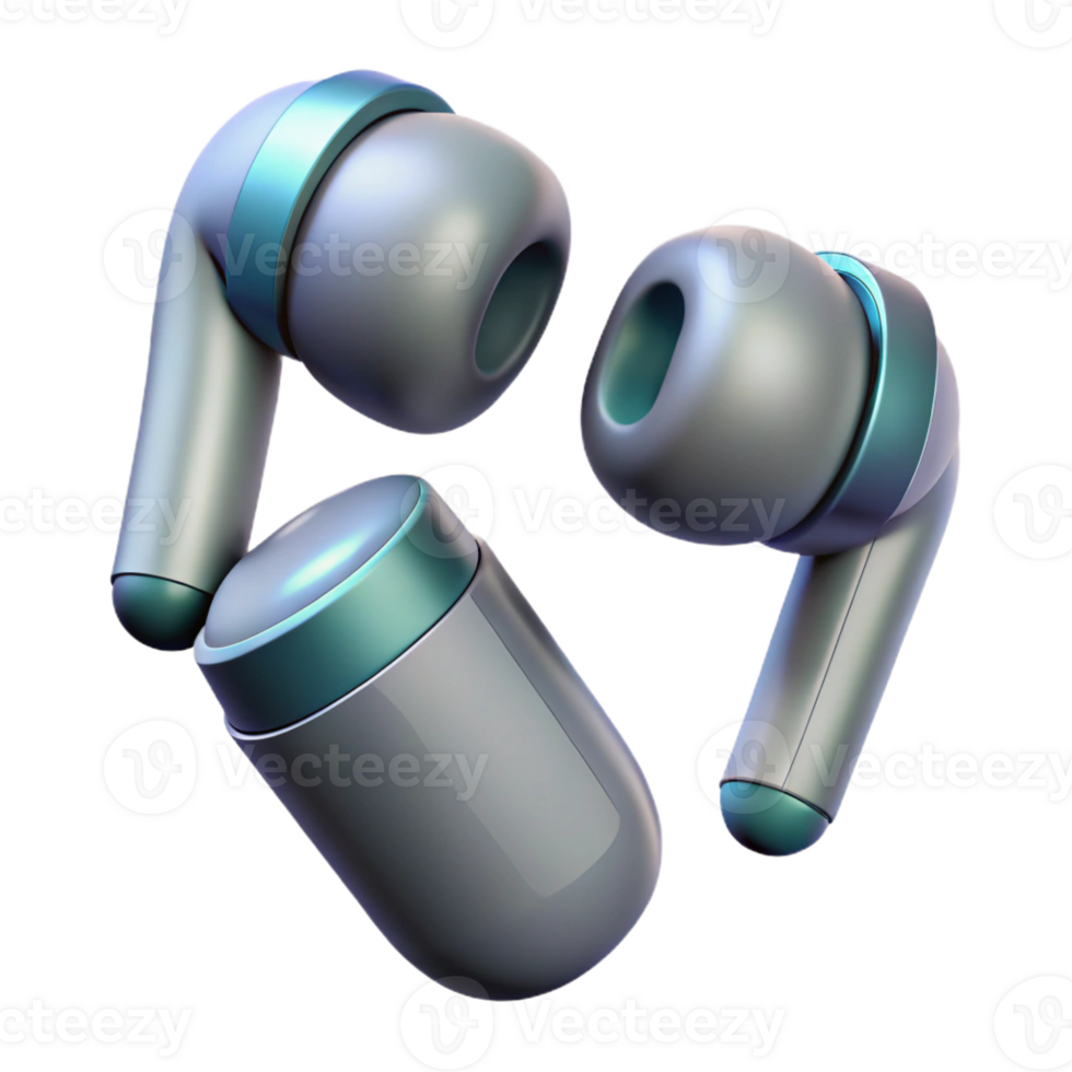 extraordinary abstract A pair of wireless earbuds with noise-canceling technology genuine png