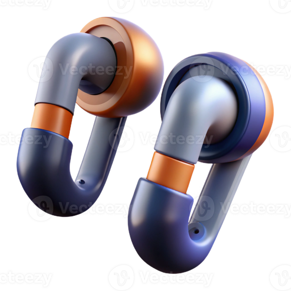 stunning minimalist A pair of wireless earbuds with noise-canceling technology detailed png
