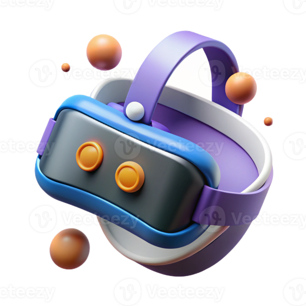 wonderful creative A virtual reality headset with motion tracking sensors detailed png