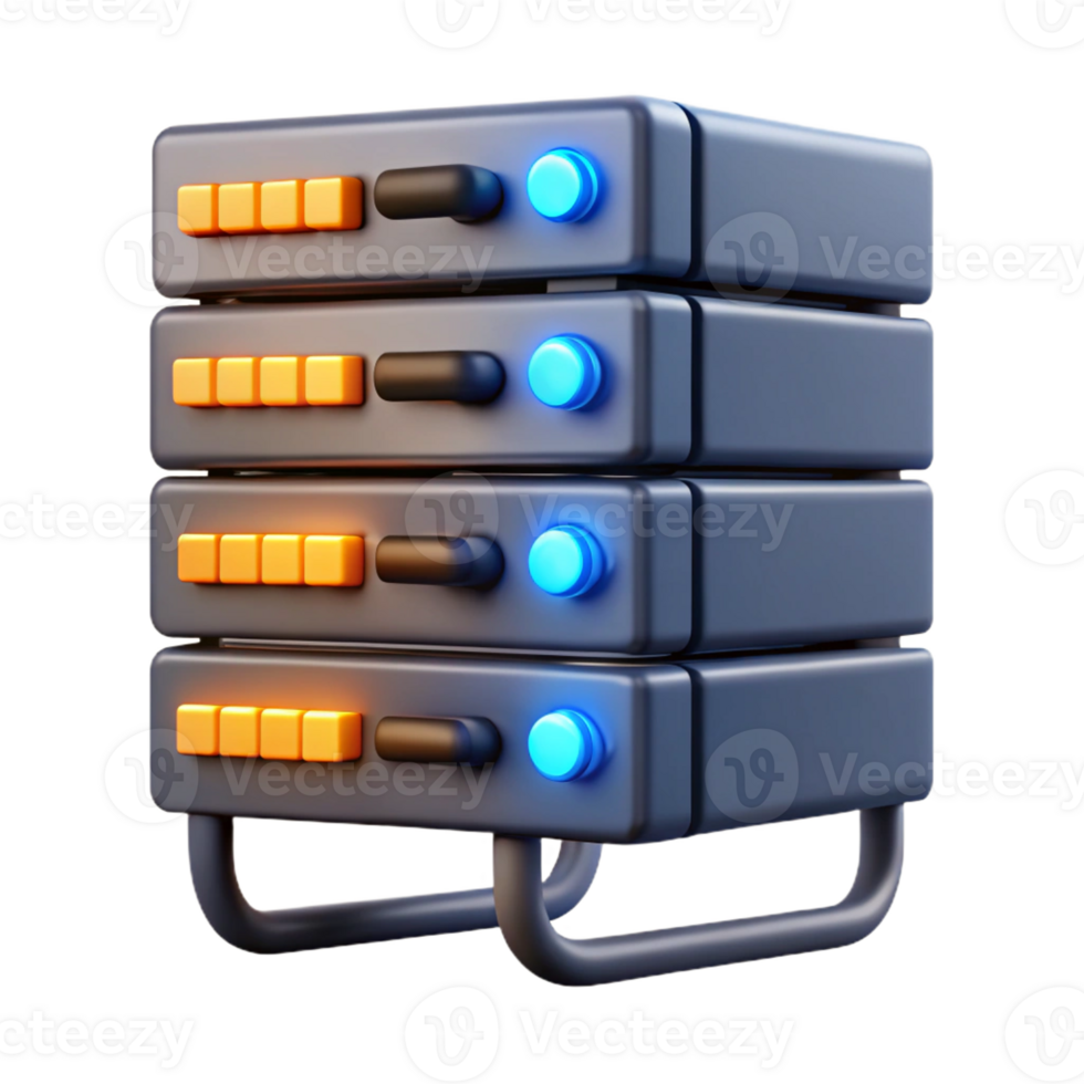 serene modern A server rack with blinking lights and cables high resolution png