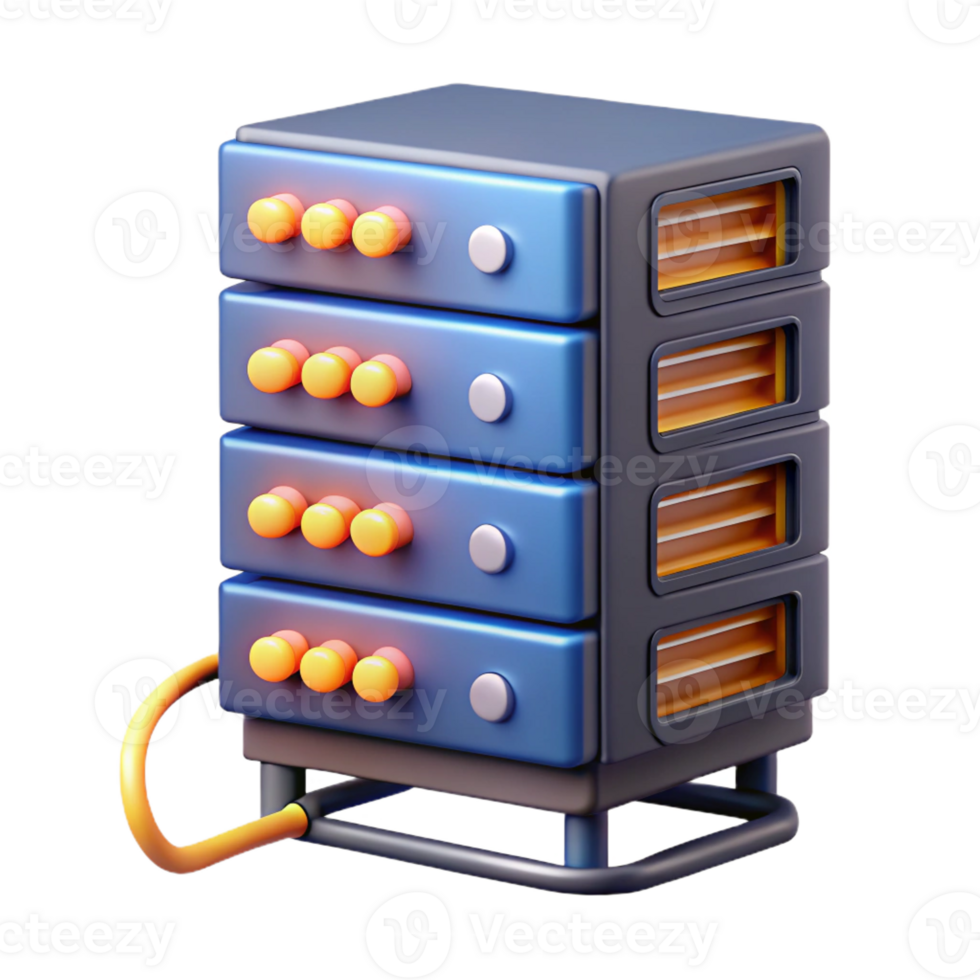 elegant abstract A server rack with blinking lights and cables detailed png