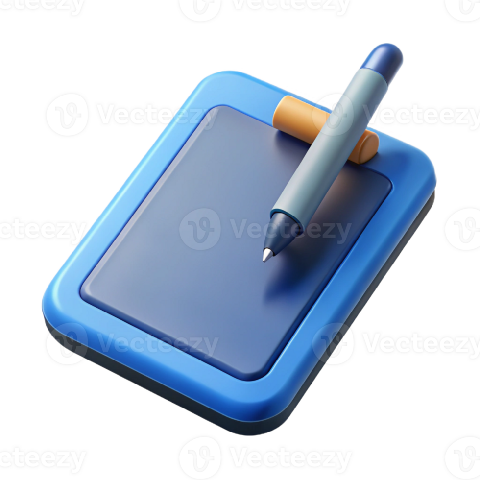 stunning modern A digital tablet with a stylus pen 4K png