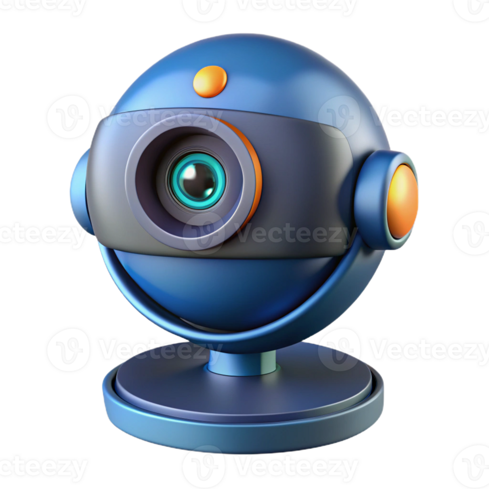 vibrant classic A high-tech security camera with facial recognition 4K png