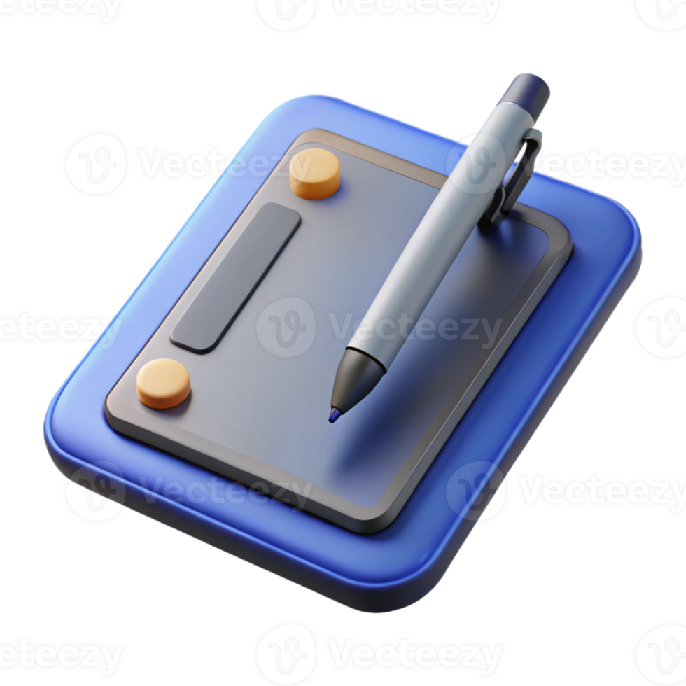wonderful modern A digital tablet with a stylus pen genuine png