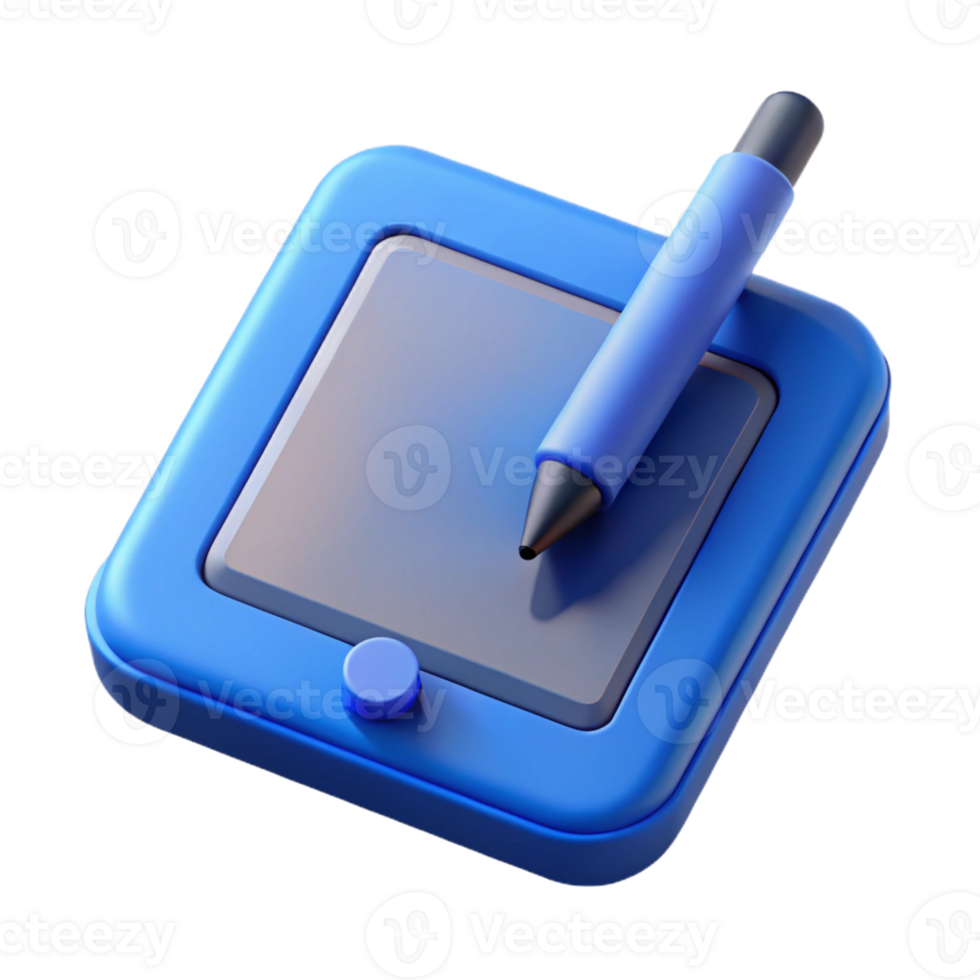 dramatic abstract A digital tablet with a stylus pen high quality png