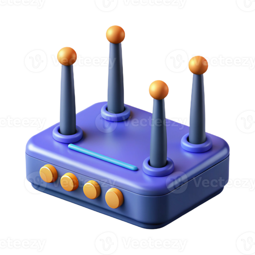 serene traditional A network router with multiple antennas high resolution png