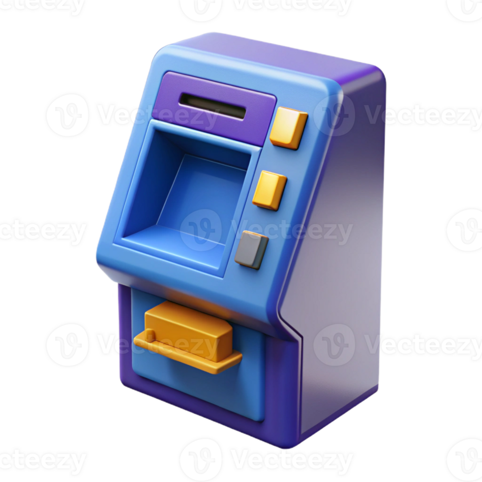 elegant abstract An ATM machine for cash withdrawals 4K png