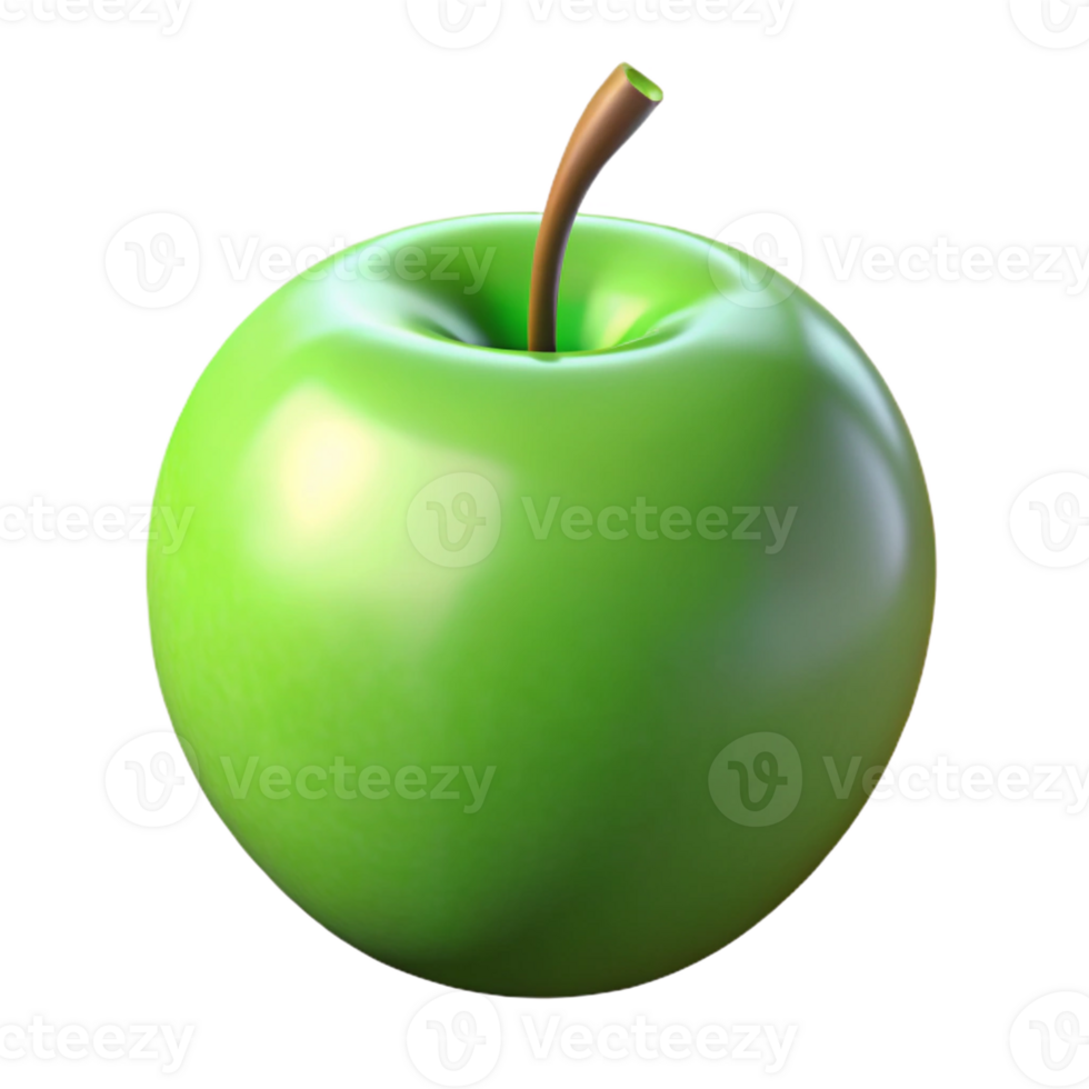 vibrant rustic Ripe green Granny Smith apple original png