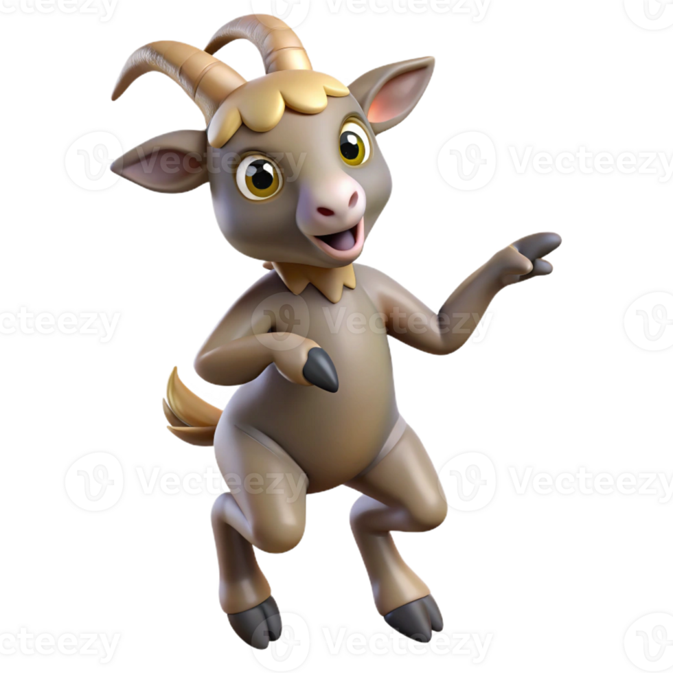 wonderful traditional Satyr, goat-legged creature, playful pose, original png