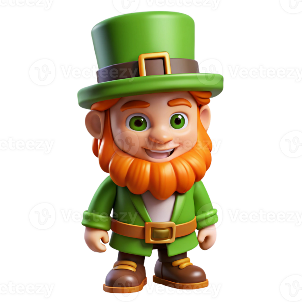 elegant modern Leprechaun, small, bearded mythical creature, genuine png