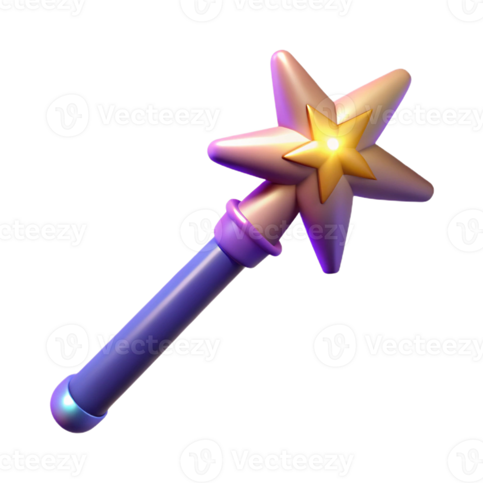 serene minimalist Magic wand, glowing, professional png