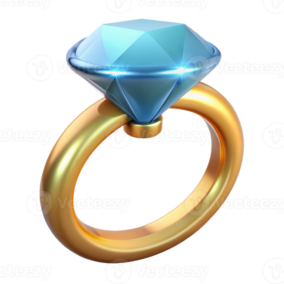 magnificent creative A diamond ring with a large, sparkling stone, genuine png
