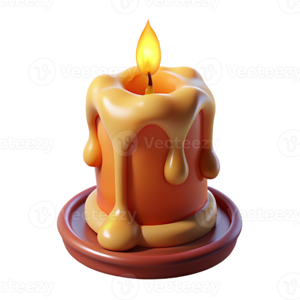 extraordinary abstract A burning candle with dripping wax, genuine png