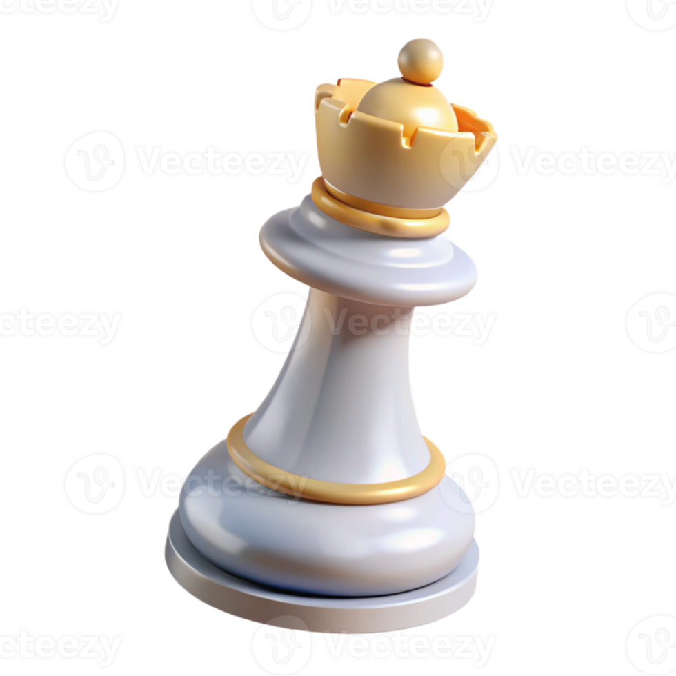 vibrant creative A chess piece, the white king, authentic png