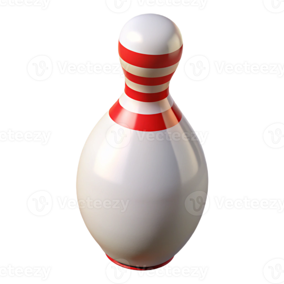 wonderful abstract A bowling pin, white with red stripes, genuine png