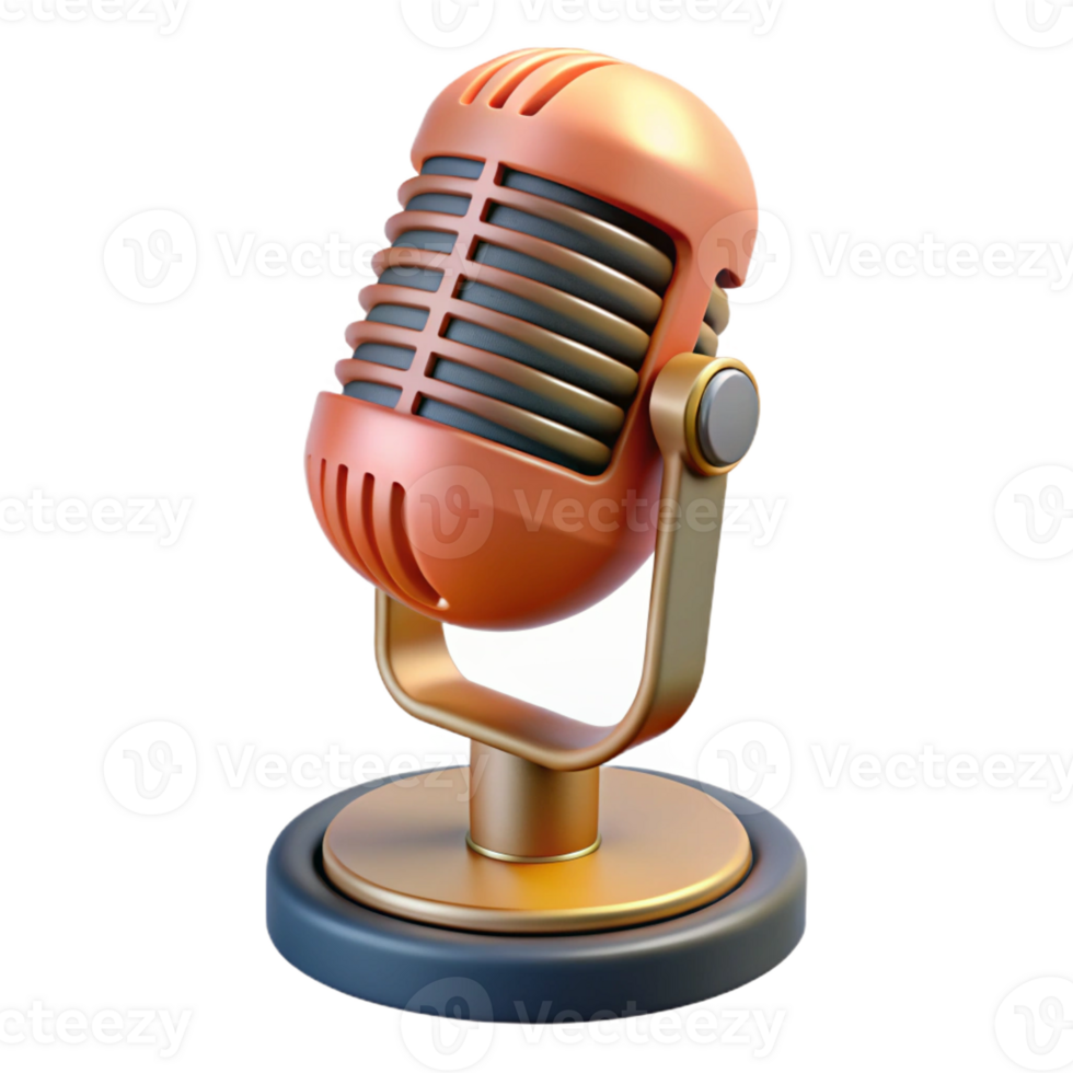 dramatic rustic A microphone, vintage style, detailed png