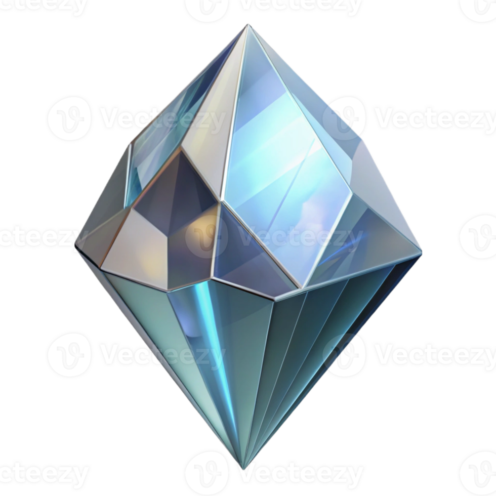 magnificent modern A crystal, clear and faceted, 4K png