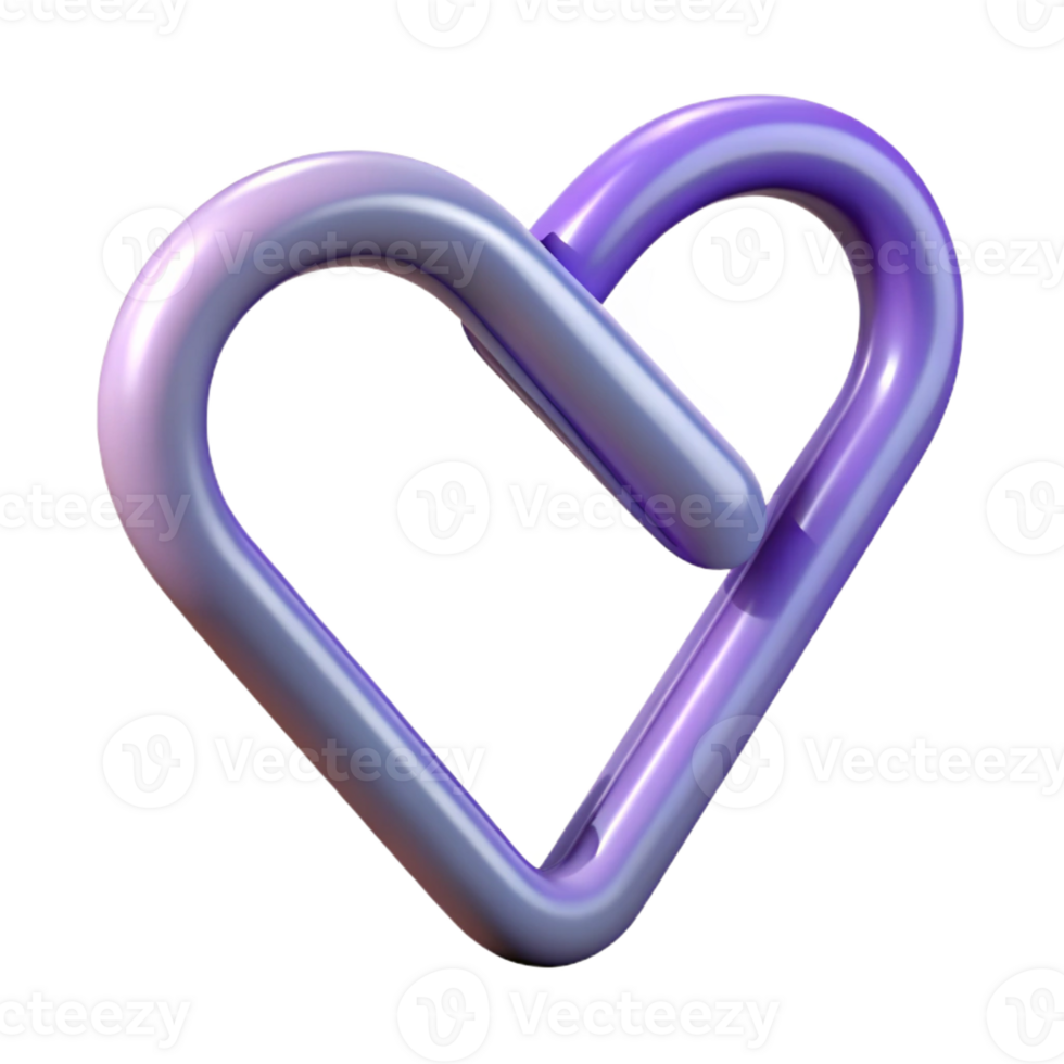 beautiful creative A paperclip, bent into a heart shape, high quality png
