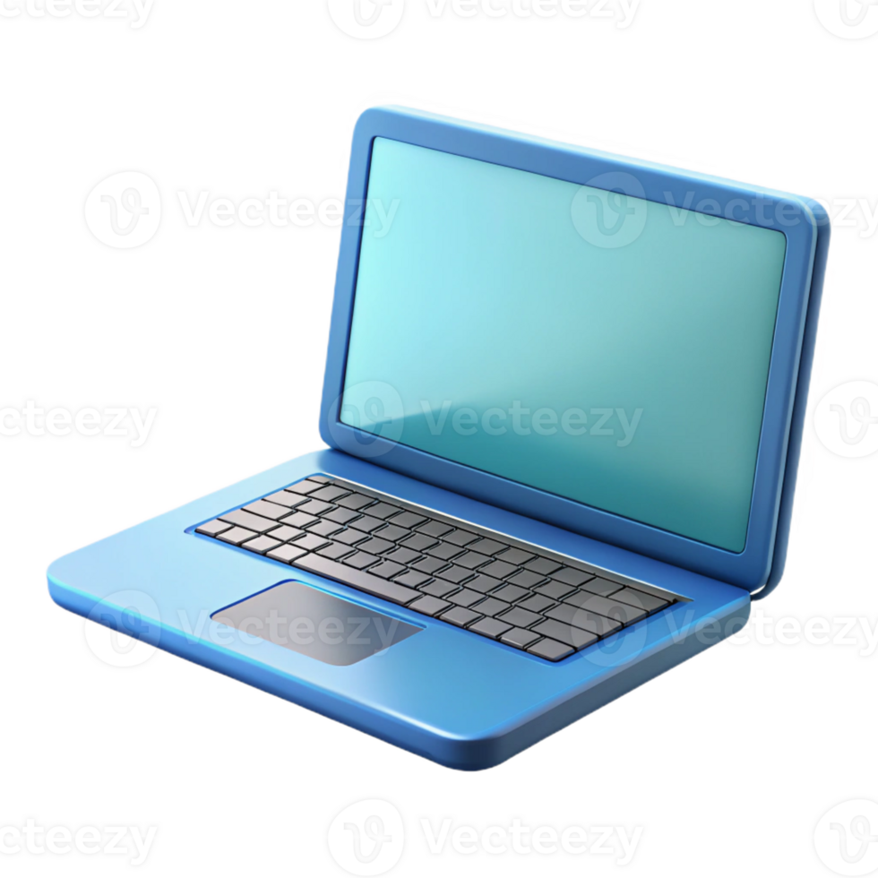 impressive vintage A laptop computer with the screen open, original png