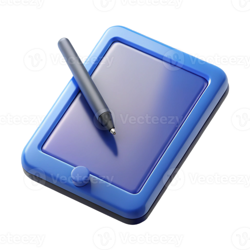 magnificent traditional A tablet computer with a stylus pen, high resolution png
