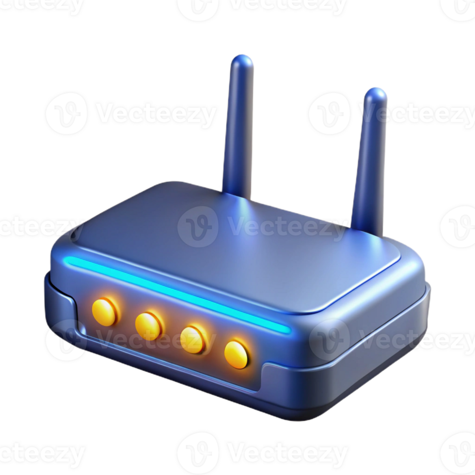 magnificent minimalist A modem with blinking lights, high quality png