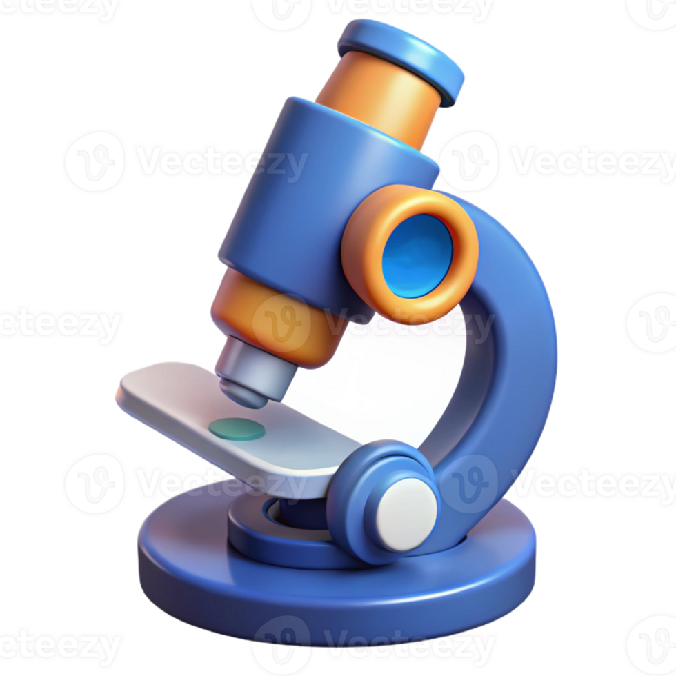 elegant modern A microscope with a high-powered lens, detailed png