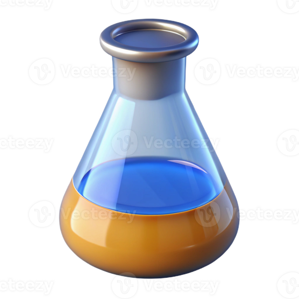 extraordinary artistic A laboratory beaker filled with a liquid, original png