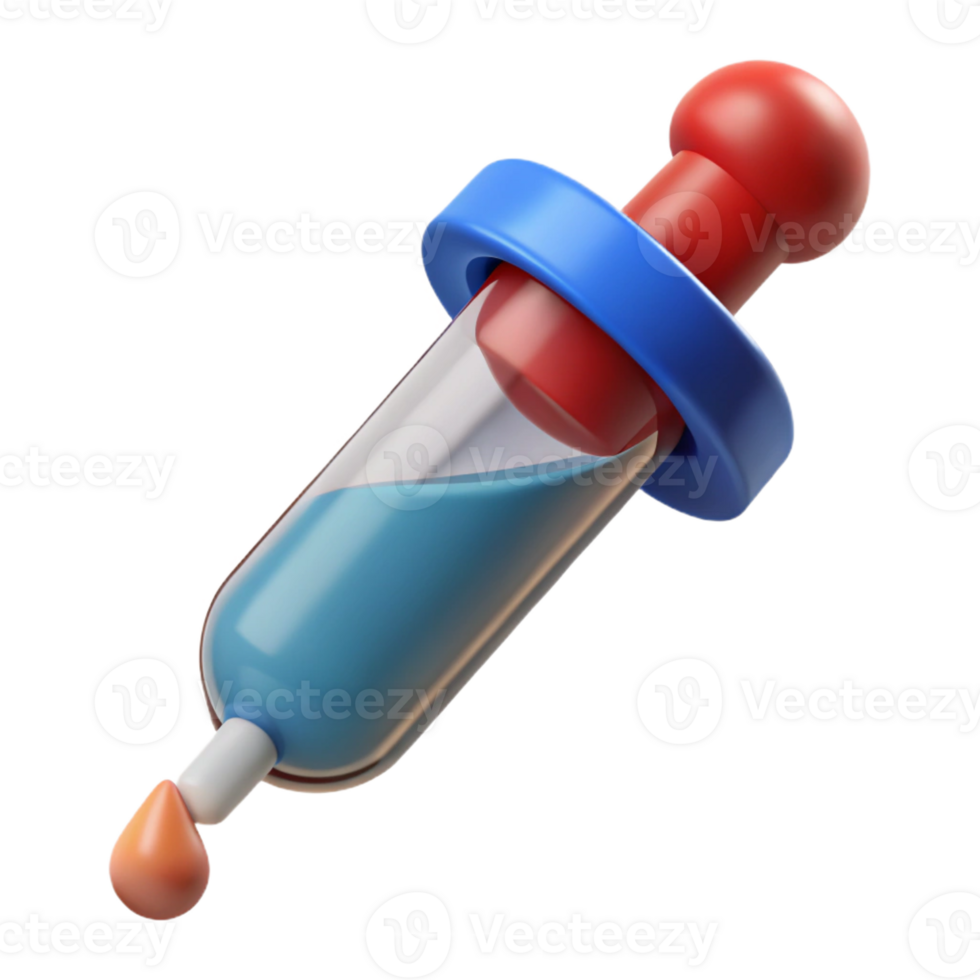vibrant contemporary A pipette dispensing a small amount of liquid, high quality png