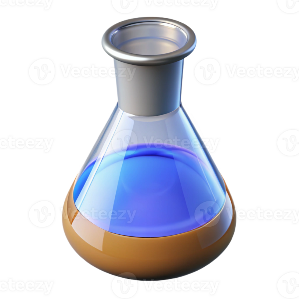 extraordinary classic A laboratory beaker filled with a liquid, high resolution png