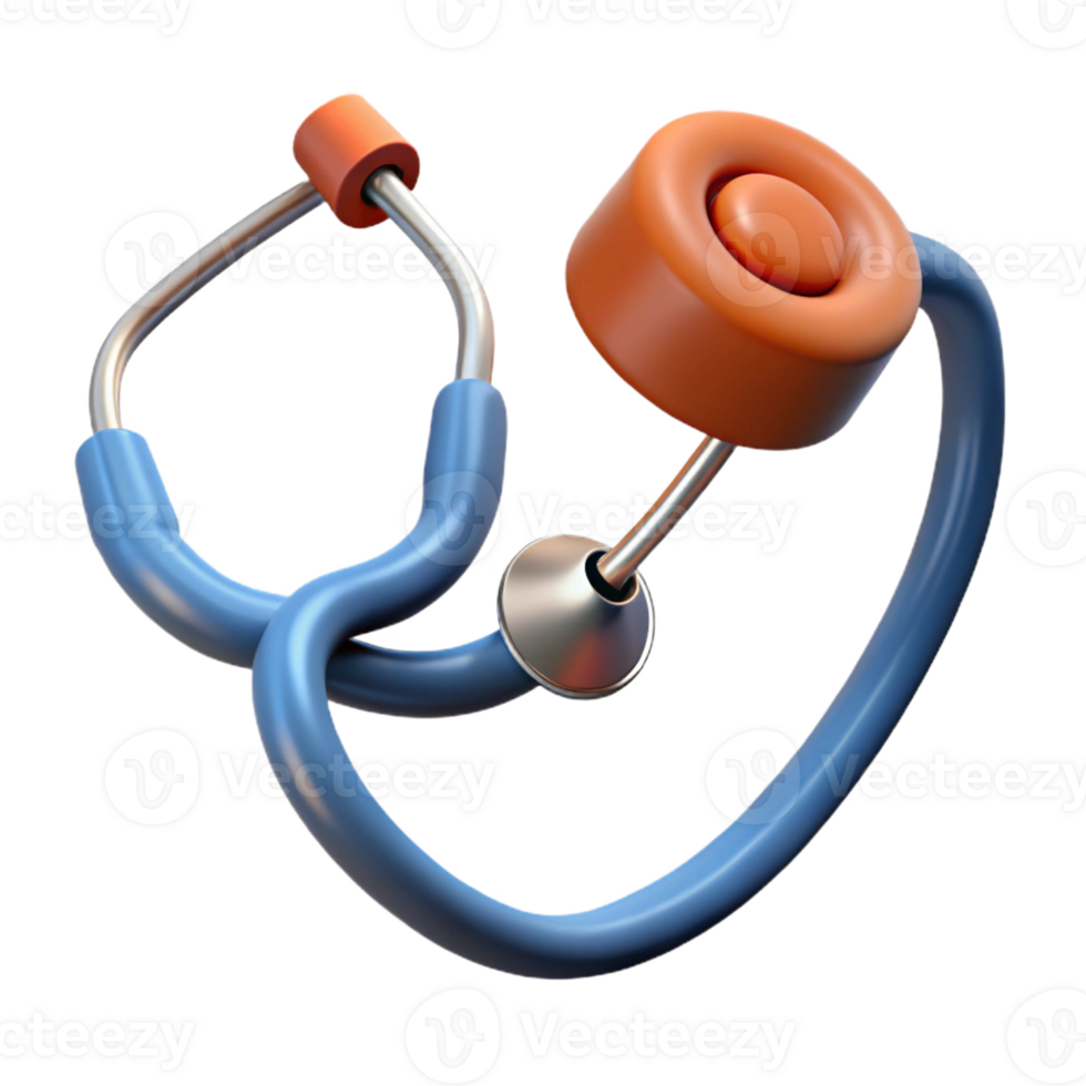 impressive abstract A stethoscope with earpieces and a diaphragm, high resolution png