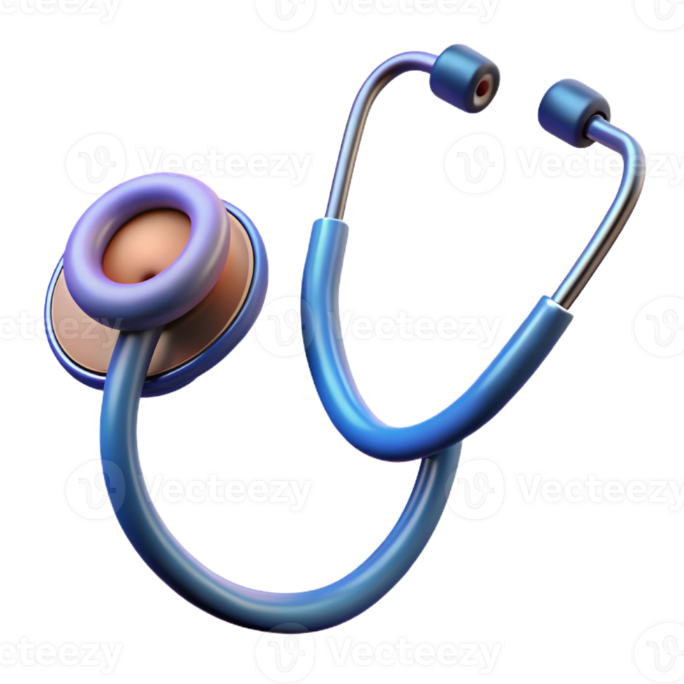 dramatic modern A stethoscope with earpieces and a diaphragm, high resolution png