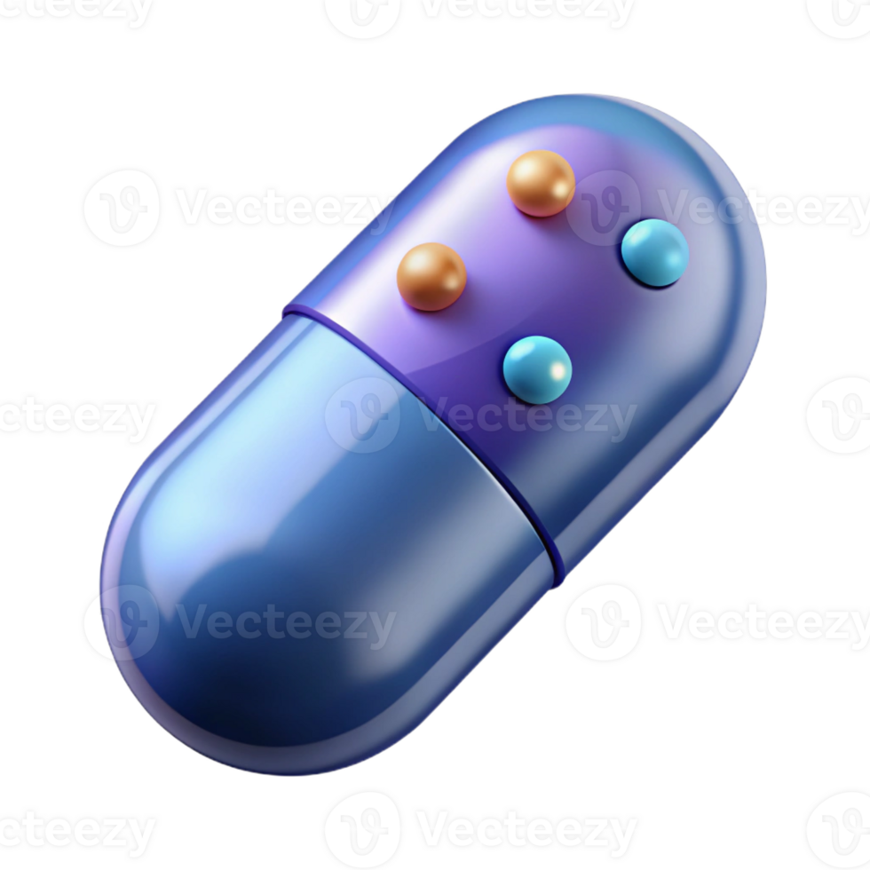 beautiful abstract A smart pill with embedded sensors, detailed png