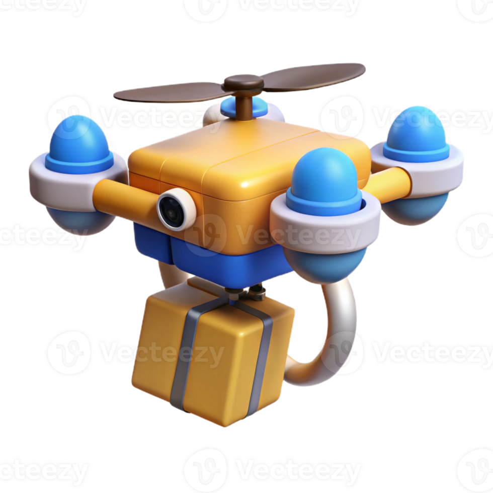wonderful contemporary A delivery drone carrying a package, high quality png
