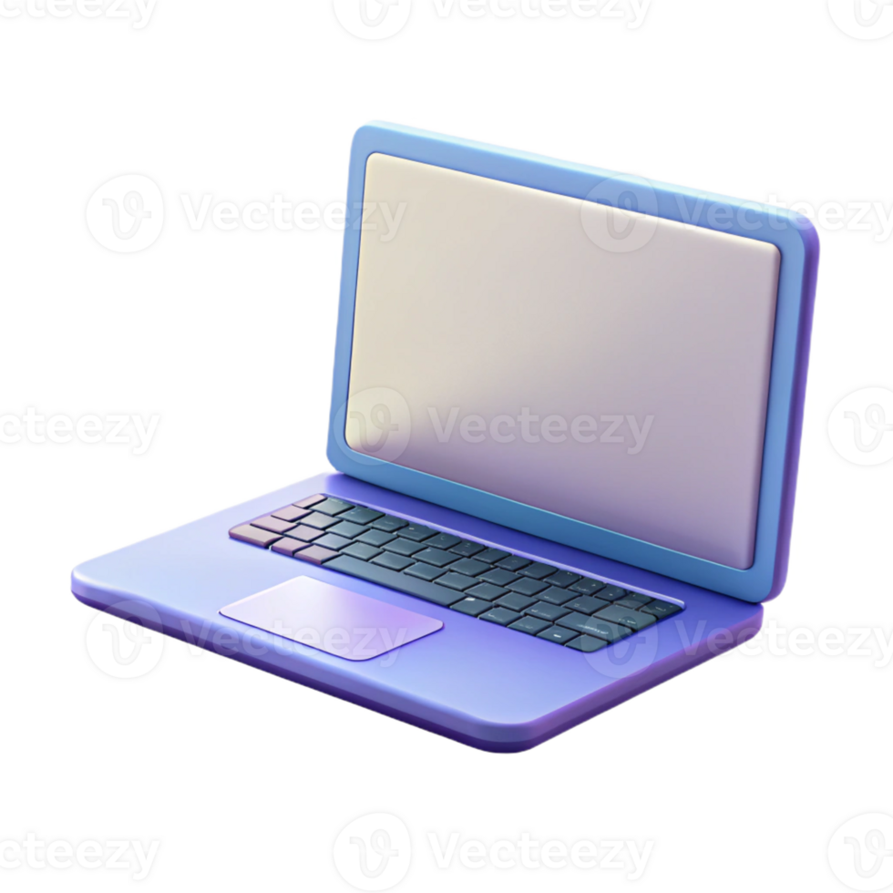 beautiful creative Laptop with blank screen high quality png