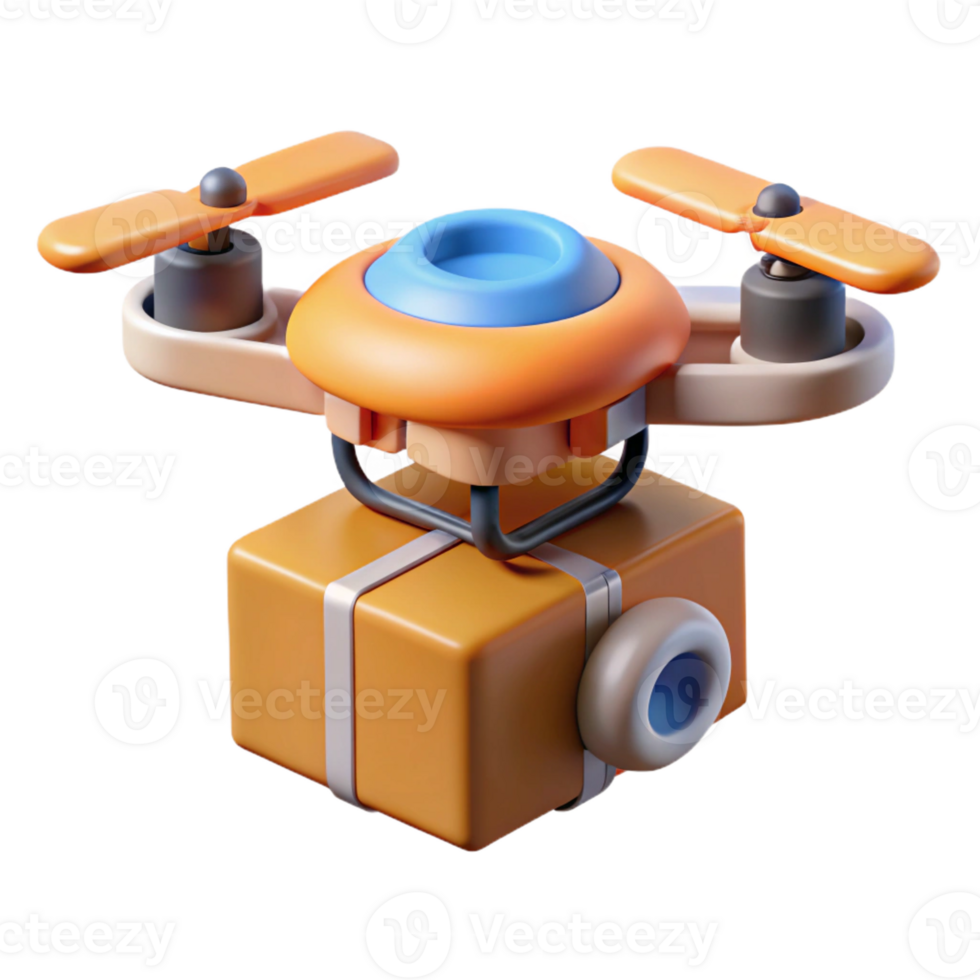 impressive rustic A delivery drone carrying a package, authentic png