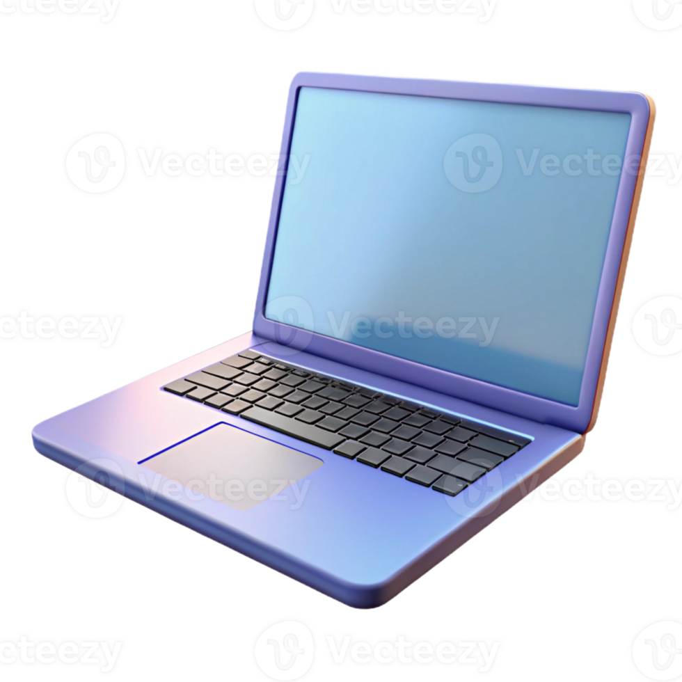 dramatic artistic Laptop with blank screen premium png