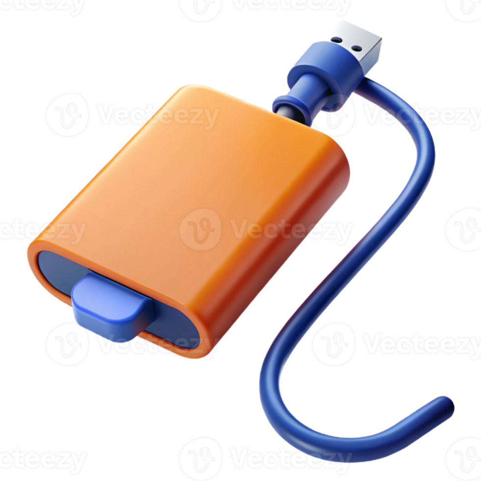 wonderful traditional External hard drive with USB cable premium png